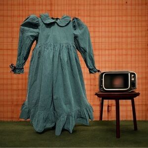 Vintage daisy kingdom blue/green plaid Dress size 4
